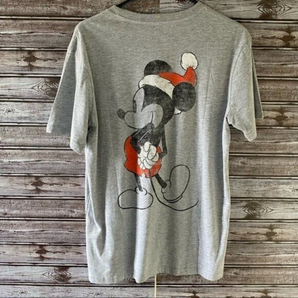 Disney Unisex Christmas Mickey Mouse Short-Sleeved Graphic Tee Size L - Picture 2 of 5